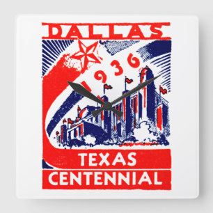 1936 Dallas Texas Centennial Fyrkantig Klocka