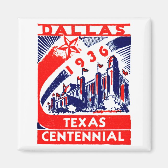 1936 Dallas Texas Centennial Magnet (Framsidan)