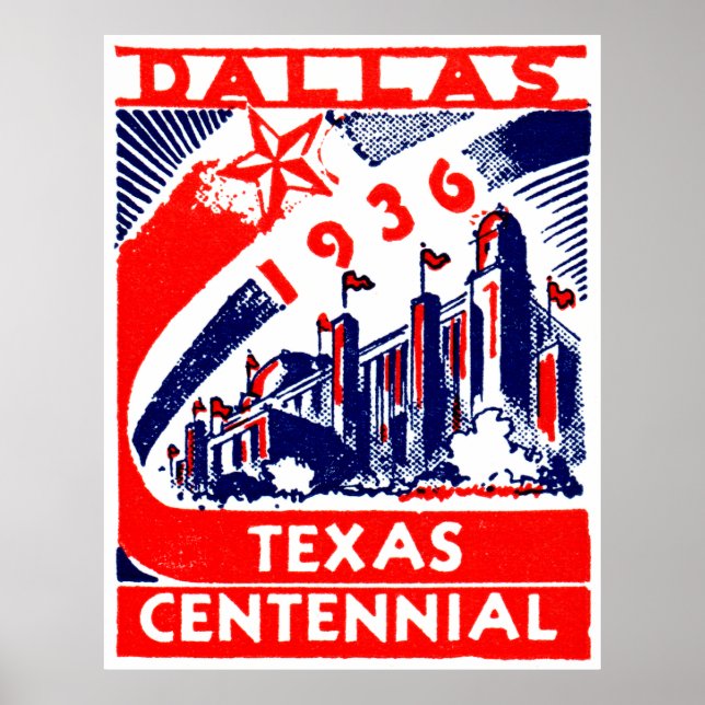 1936 Dallas Texas Centennial Poster (Framsidan)