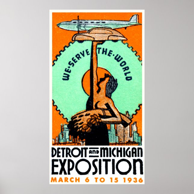 1936 Detroit Michigan Expo Poster (Framsidan)