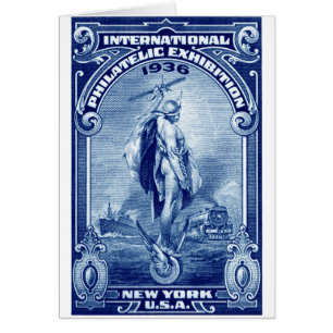 1936 Internationell Philatelic Expo New York Hälsningskort