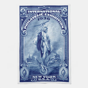 1936 internationell Philatelic Expo New York Kökshandduk