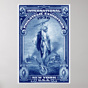 1936 Internationell Philatelic Expo New York Poster