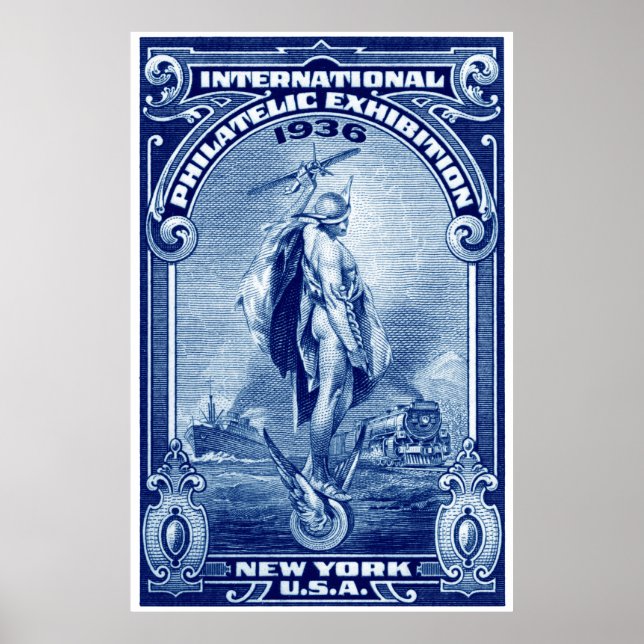 1936 Internationell Philatelic Expo New York Poster (Framsidan)
