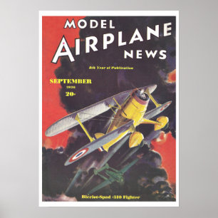 1936 MAGAZIN: MODEL AIRPLANE NEWS POSTER