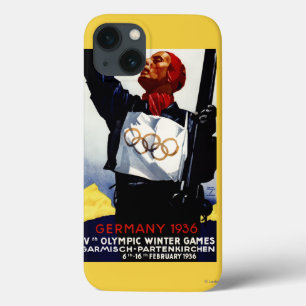 1936 olympiska affisch för vinterlekannonsering