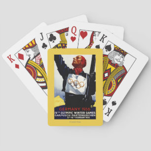1936 olympiska affisch för vinterlekannonsering casinokort