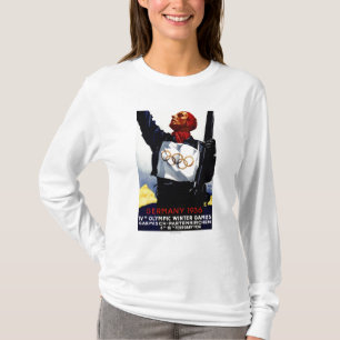 1936 olympiska affisch för vinterlekannonsering t-shirt