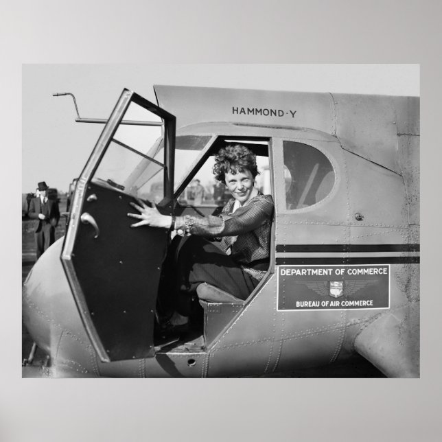 1936 PORTRÄTT i AMELIA EARHART Poster (Framsidan)