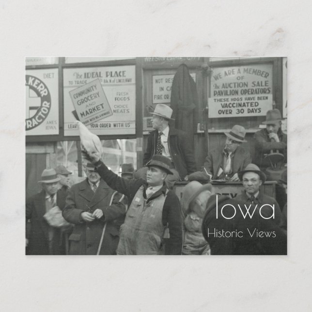 1936 Postkort för boskapsauktion Vykort (Framsida)