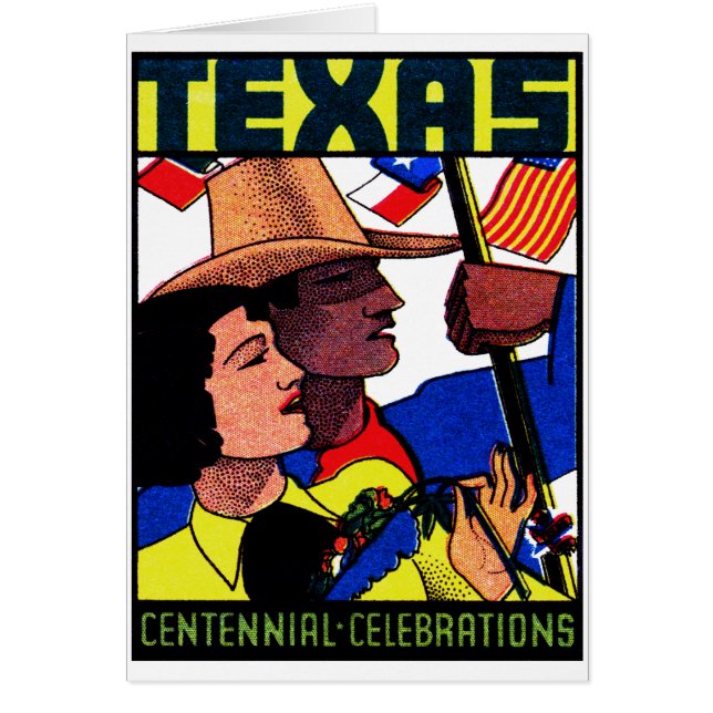 1936 Texas Centennial Hälsningskort (Framsidan)
