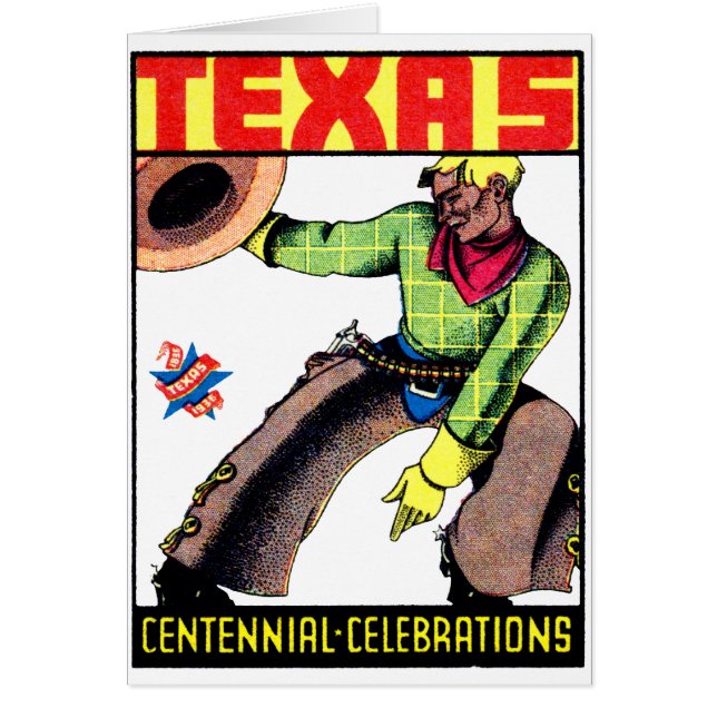1936 Texas Centennial Hälsningskort (Framsidan)