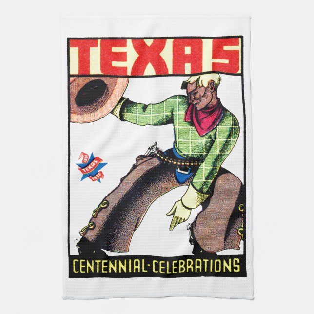 1936 Texas Centennial Kökshandduk (Vertikal)