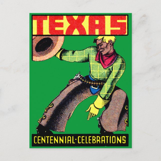 1936 Texas Centennial Vykort (Framsida)