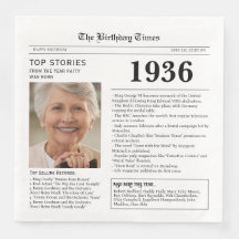 1936 Tidningsfödelsedagsservett