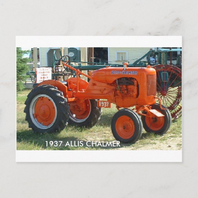 1937 ALLIS CHALMER TRAKTOR VYKORT (Framsida)