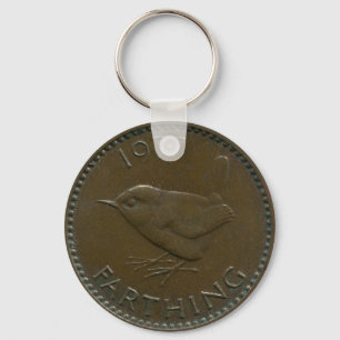 1937 brittiska farthingkeychain nyckelring