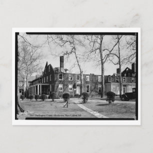 1937 Burlington County Almshouse, New Lisbon, NJ Vykort