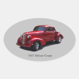 1937 Deluxe Coupe-dekal Ovalt Klistermärke