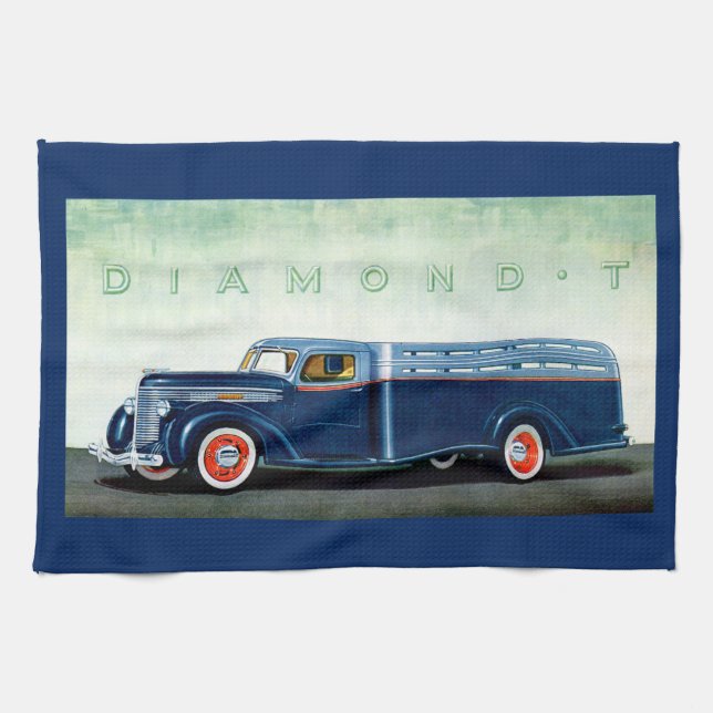 1937 Diamant T Blue lastbil Kökshandduk (Horisontell)