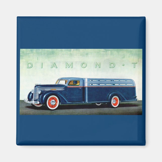 1937 Diamant T Blue lastbil Magnet (Framsidan)