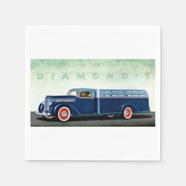 1937 Diamant T Blue lastbil Pappersservett (Framsidan)