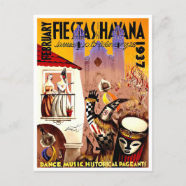 1937 Havanna Carnival vintage resor vykort