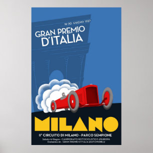 1937 italienska grand prixaffisch poster
