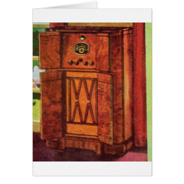 1937-konsolradio hälsningskort (Framsidan)