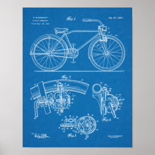 1937 Konstruktionspatent för cykelgenerator Poster