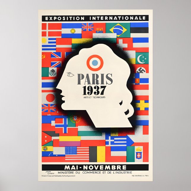 1937 Parisutställningen - Affischtryck Poster (Framsidan)