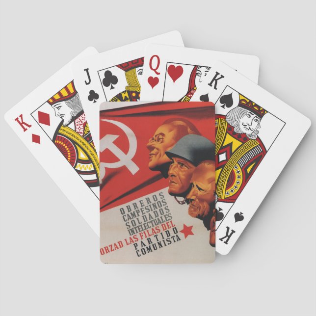 1937) _Propagandaaffisch för kommunistparti ( Spelkort (Baksidan)
