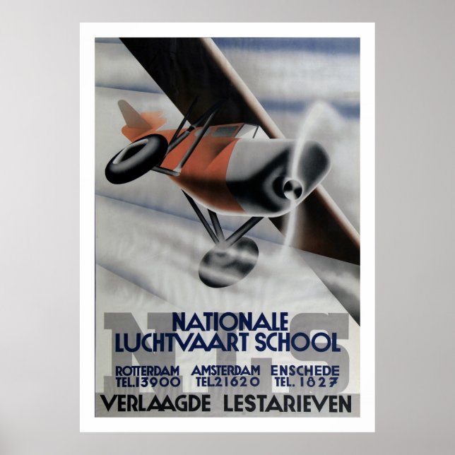 1937 Vintage Aviation Poster Art Deco (Framsidan)