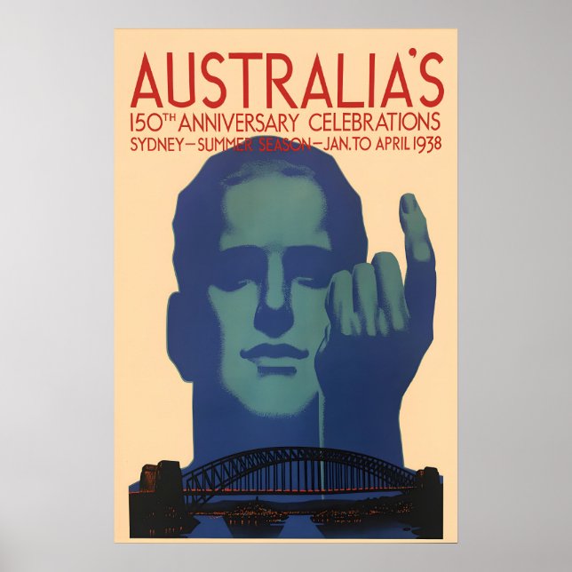 1938 Australien Tåg Affisch 150-årsjubileum (Framsidan)