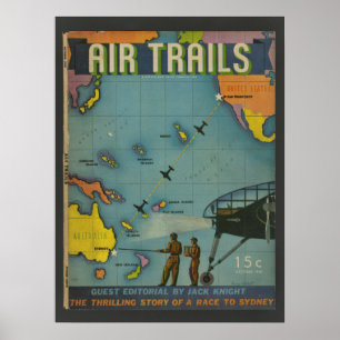 1938 Avile Magazine Airplane Cover Art Print Poster