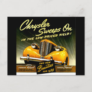 1938 Chrysler Sweeps on Vykort