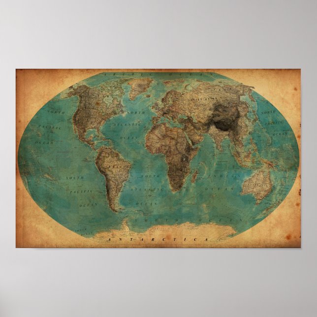 1938 Karta i världen Poster (Framsidan)