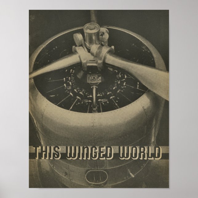 1938 Magazine Art Print för flygplansmotor Poster (Framsidan)