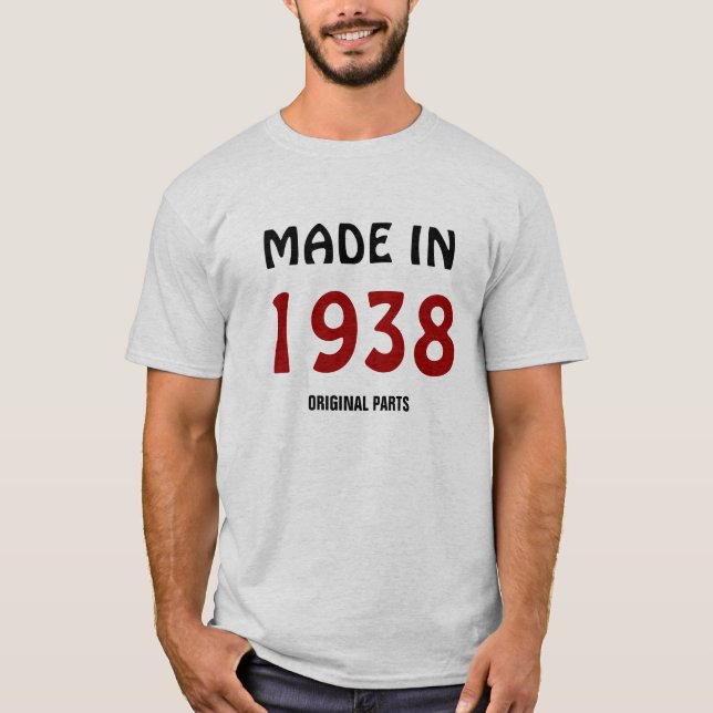 1938: T-shirt tillverkad 1938, originaldelar (Framsida)