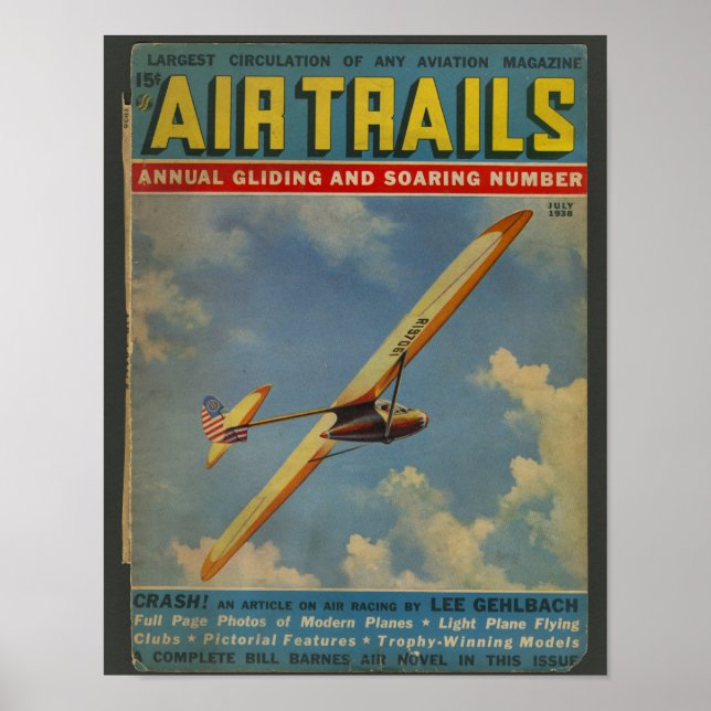 1938 Tryckning i flygtidskriften Aviation Magazine Poster (Framsidan)