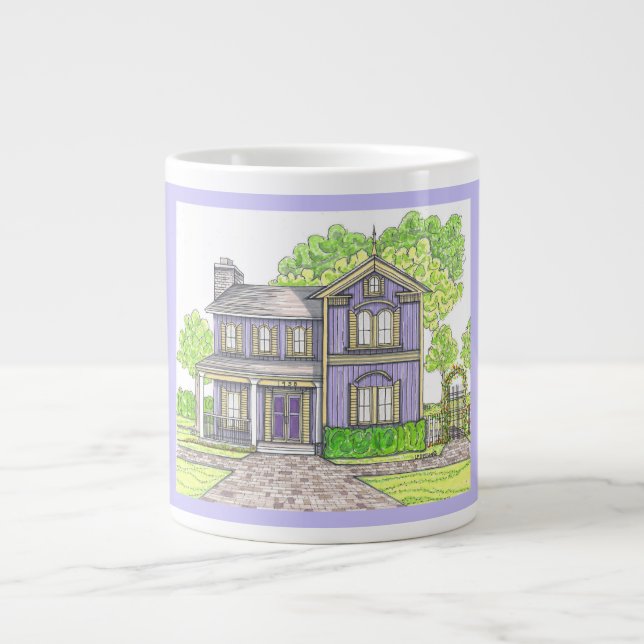 1938 Viktorianskt Hem Jättekrus med Lila Jumbo Mugg (Framsidan)