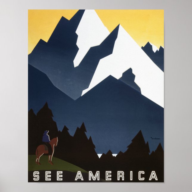 1938 WPA Se Amerika Poster (Framsidan)