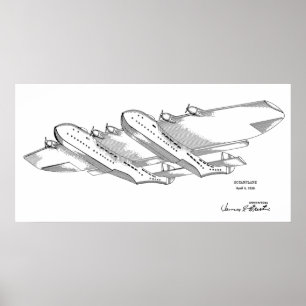 1939 Atlantpatent Art Teckning Skriv ut Poster