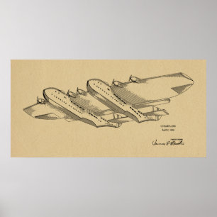 1939 Atlantpatent Art Teckning Skriv ut Poster