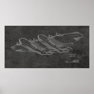 1939 Atlantpatent Art Teckning Skriv ut Poster