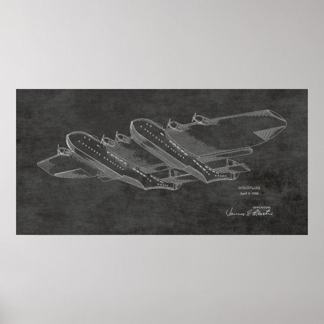 1939 Atlantpatent Art Teckning Skriv ut Poster (Framsidan)