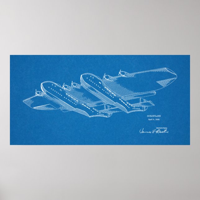 1939 Atlantpatent Art Teckning Skriv ut Poster (Framsidan)