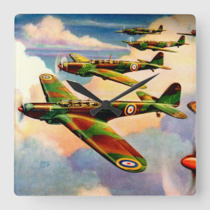 1939 British Fairey Junior Medium Bomber Fyrkantig Klocka