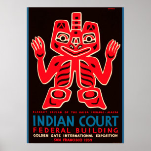 1939 Golden Grind World Expo Indian Court Ad Copy Poster