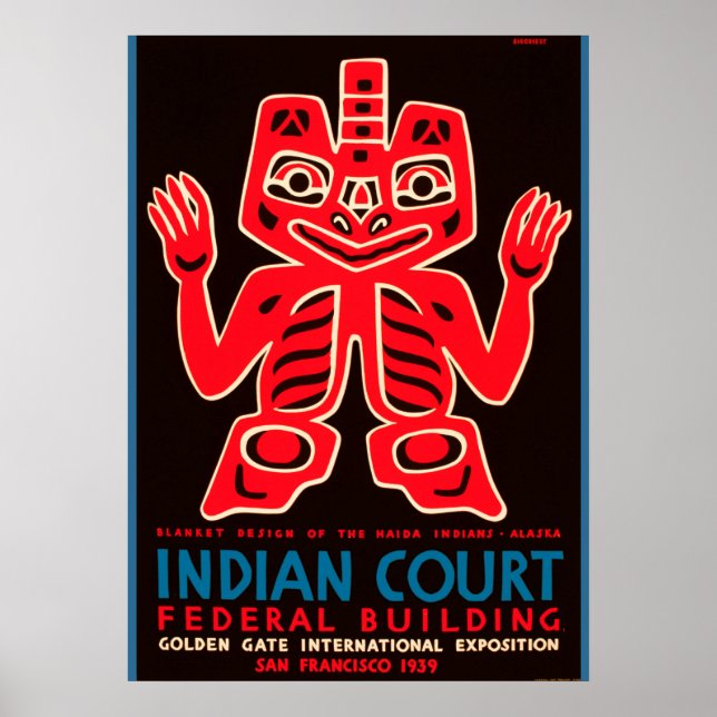 1939 Golden Grind World Expo Indian Court Ad Copy Poster (Framsidan)
